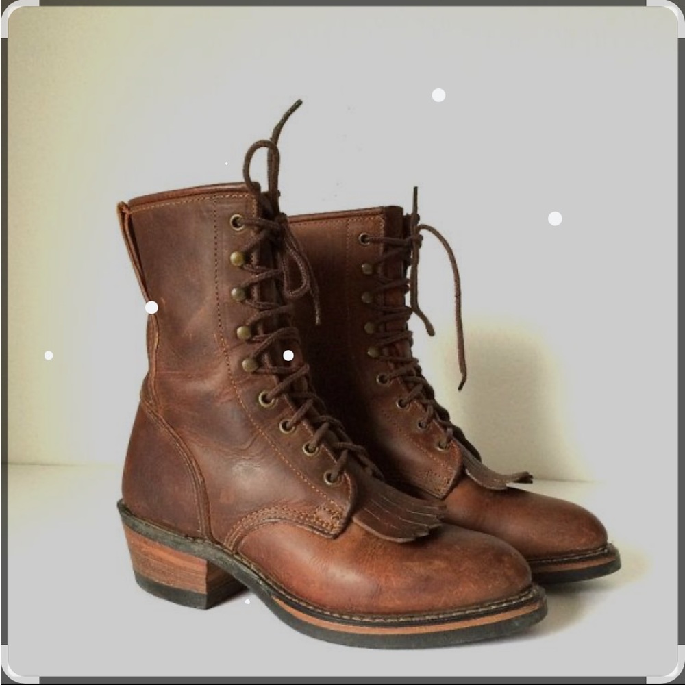 Durango Boot Women's 5.5 Brown Leather Keltie Equestrian Lace Up boots